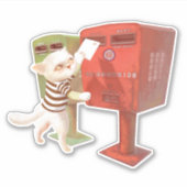 Posting-Zeit - Katze mit taiwanesischer Mailbox Aufkleber (Vorderseite)