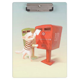 Posting-Zeit - Katze mit taiwanesischer Mailbox Klemmbrett