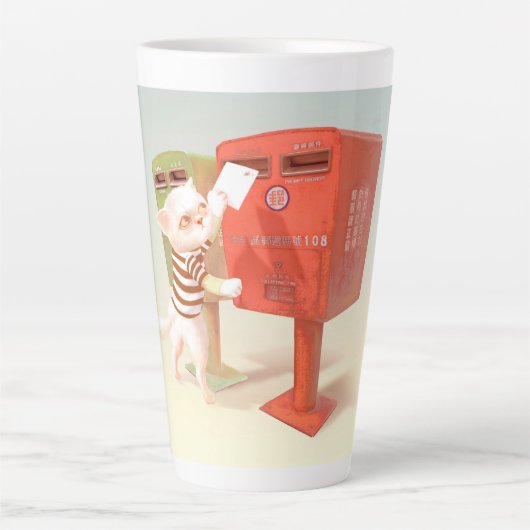 Posting-Zeit - Katze mit taiwanesischer Mailbox Milchtasse (Vorderseite)