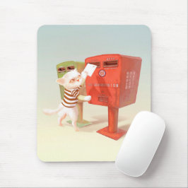 Posting-Zeit - Katze mit taiwanesischer Mailbox Mousepad