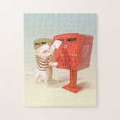 Posting-Zeit - Katze mit taiwanesischer Mailbox Puzzle (Vertikal)