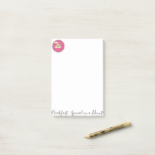 Postit notiert Eier Donut Post-it Klebezettel (Auf Schreibtisch)