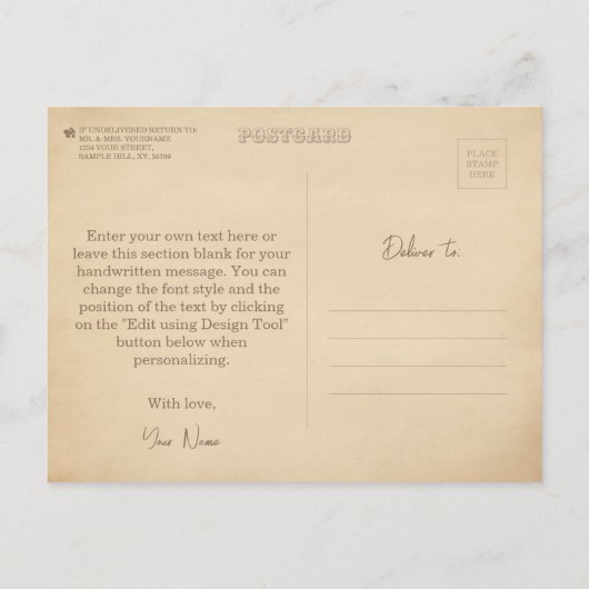 Postkarte (Rückseite)