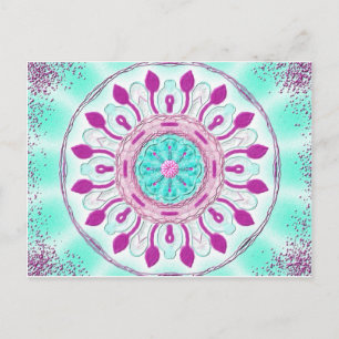 Postkarte 05 "Cyan and Magenta Rosette"