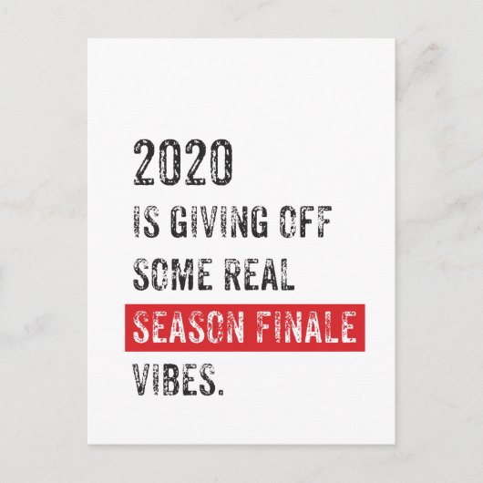 Postkarte 2020: Endliche Pandemie der Saison (Vorderseite)