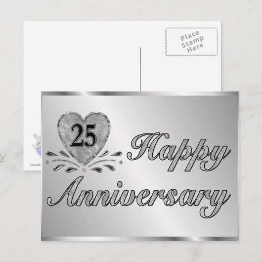 Postkarte - 25. Jahrestag - Silber (Vorne/Hinten)