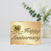 Postkarte - 50. Jubiläum - Gold (Stehend Vorderseite)