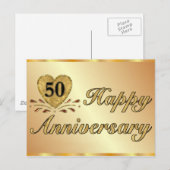 Postkarte - 50. Jubiläum - Gold (Vorne/Hinten)