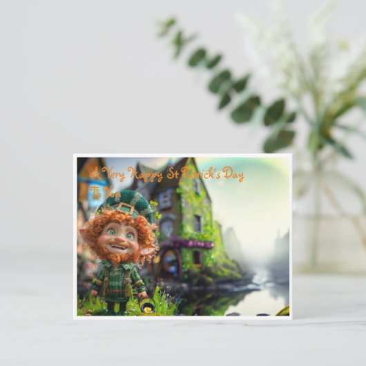 Postkarte A Saint Patrick's Day (Stehend Vorderseite)