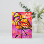 Postkarte - Abstrakte Flamingo Rosa Orange (Stehend Vorderseite)
