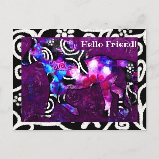 Postkarte - Abstrakte Hornmalerei (Vorderseite)