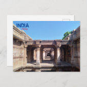 Postkarte - Adalaj - Indien (Vorne/Hinten)