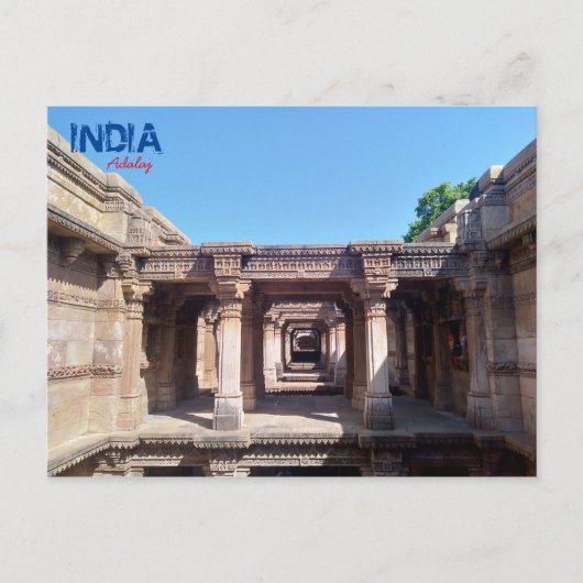Postkarte - Adalaj - Indien (Vorderseite)