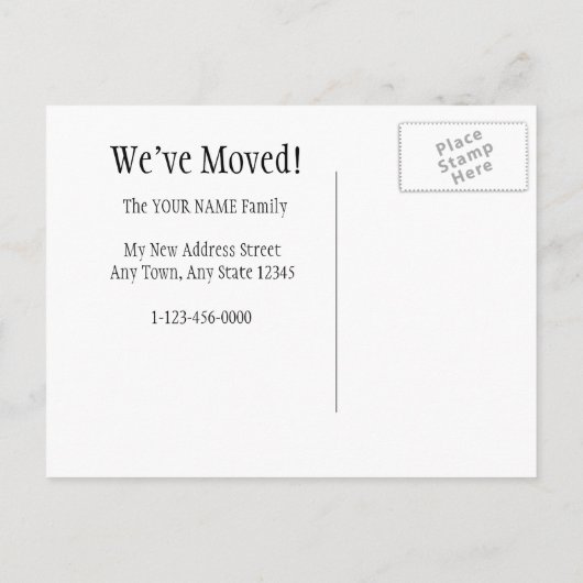 Postkarte Adressenänderung (Rückseite)