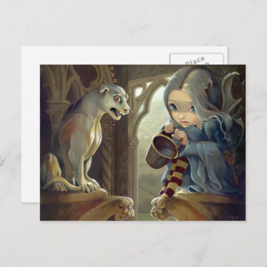 Postkarte "Alannah and the Gargoyle" (Vorne/Hinten)
