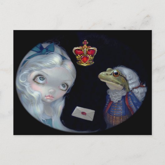 Postkarte "Alice and the Frog Footman" (Vorderseite)