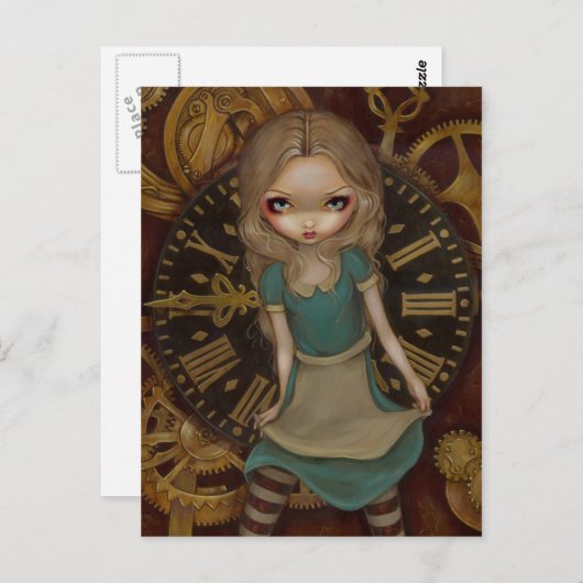Postkarte "Alice in Clockwork" (Vorne/Hinten)