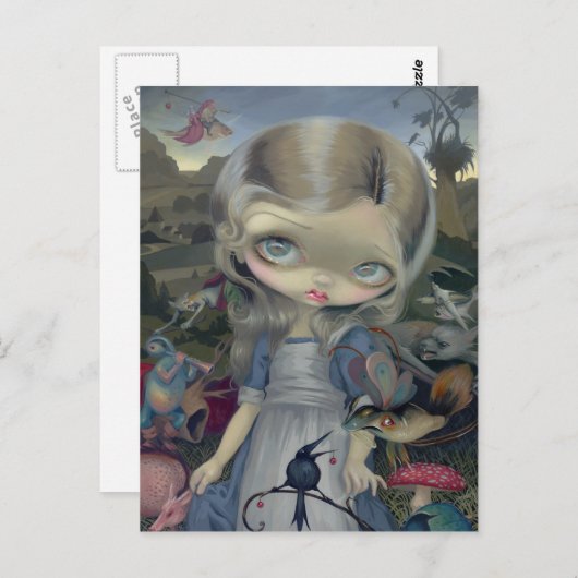 Postkarte "Alice in einem Bosch Wonderland" (Vorne/Hinten)