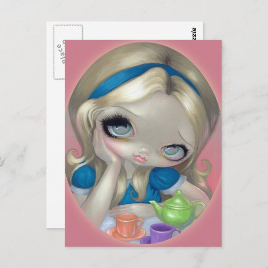Postkarte "Alice's Tea Party" (Vorne/Hinten)