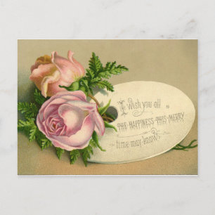 Postkarte: Alte Rosen Glückseligkeit Postkarte
