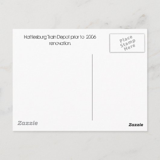 Postkarte Altes Hattiesburg Bahnhof Hattiesbur... (Rückseite)