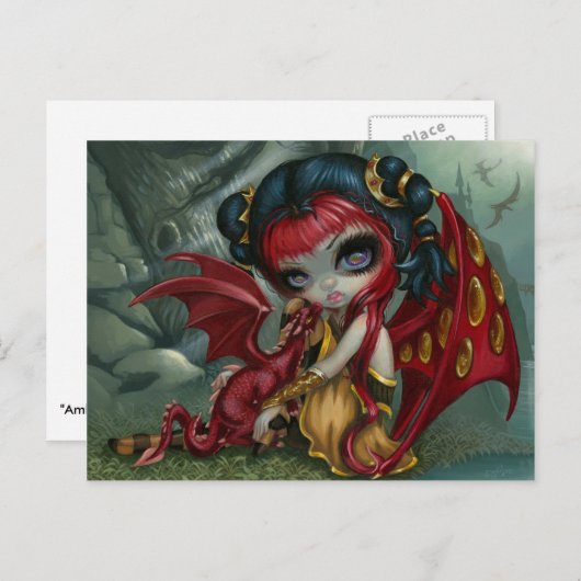 Postkarte "Amber Dragonling" (Vorne/Hinten)