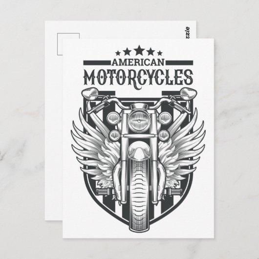 Postkarte "American Motocycle" (Vorne/Hinten)