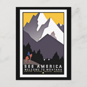 Postkarte Amerika Montana Vintage Grüße