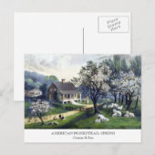 Postkarte - AMERIKANISCHER HAUSHALT: Frühjahr (Vorne/Hinten)