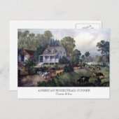 Postkarte - AMERIKANISCHES GEHÖFT: Sommer (Vorne/Hinten)