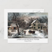 Postkarte - AMERIKANISCHES HAUSHALT: Winter (Vorne/Hinten)
