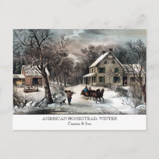 Postkarte - AMERIKANISCHES HAUSHALT: Winter