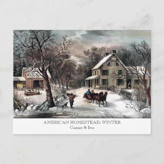 Postkarte - AMERIKANISCHES HAUSHALT: Winter (Vorderseite)