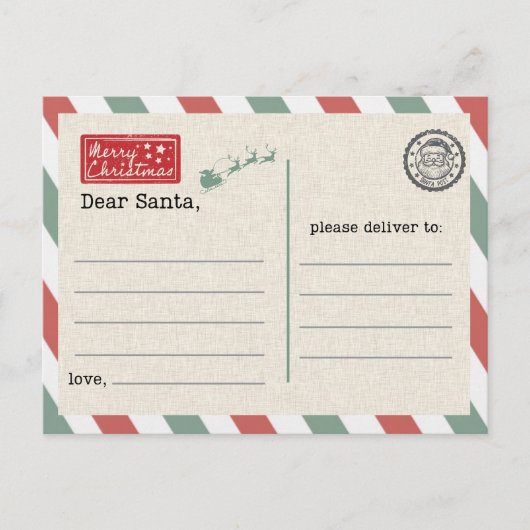 Postkarte an den Weihnachtsmann (Vorderseite)