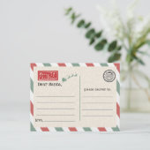 Postkarte an den Weihnachtsmann (Stehend Vorderseite)