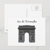 Postkarte: Arc de Triomphe Postkarte (Vorne/Hinten)