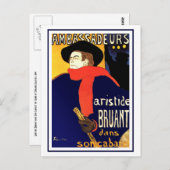 Postkarte: Aristide Bruant von Toulouse-Lautrec Postkarte (Vorne/Hinten)