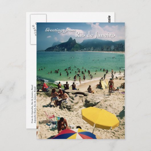Postkarte "Arpoador Beach, Rio de Janeiro" (Vorne/Hinten)