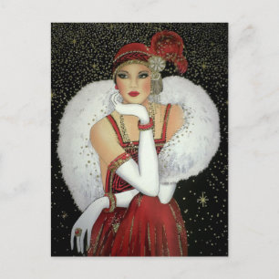 Postkarte - Art Deco Weihnachten