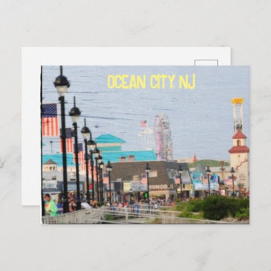 Postkarte auf der Promenade in Ocean City, New Jer (Vorne/Hinten)