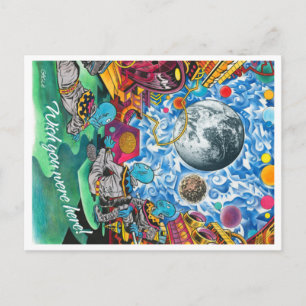 Postkarte aus Außerirdischen im Weltraum