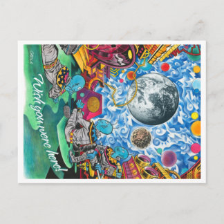 Postkarte aus Außerirdischen im Weltraum