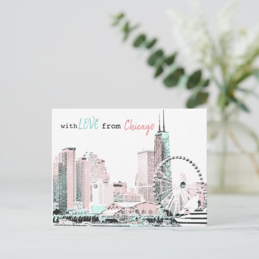 Postkarte aus Chicago (Stehend Vorderseite)