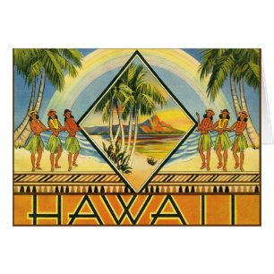 Postkarte aus Hawaii in der Mitte des Jahrhunderts