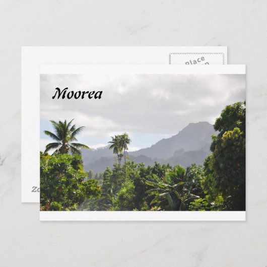 Postkarte aus Moorea, Französisch-Polynesien (Vorne/Hinten)