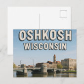 Postkarte aus Oshkosh Wisconsin (Vorne/Hinten)