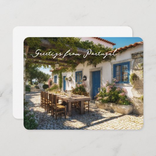Postkarte aus Portugal, Terrasse (Vorne/Hinten)