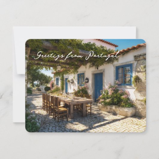 Postkarte aus Portugal, Terrasse (Vorderseite)
