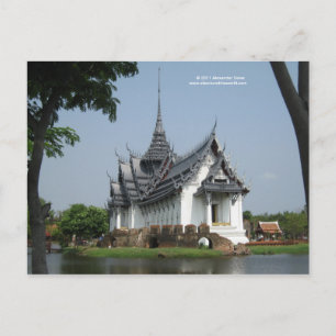 Postkarte aus Thailand mit Bild des Tempels