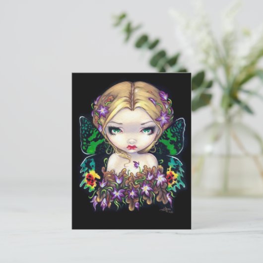 Postkarte "Autumn Crocus Fairy" (Stehend Vorderseite)